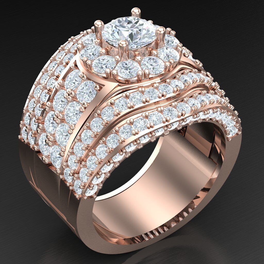 Elite Men Rings Collection 4MR087 3D print model_7