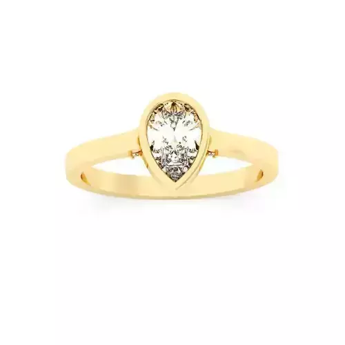 Pear Diamond Bezel Setting Solitaire Diamond Ring
