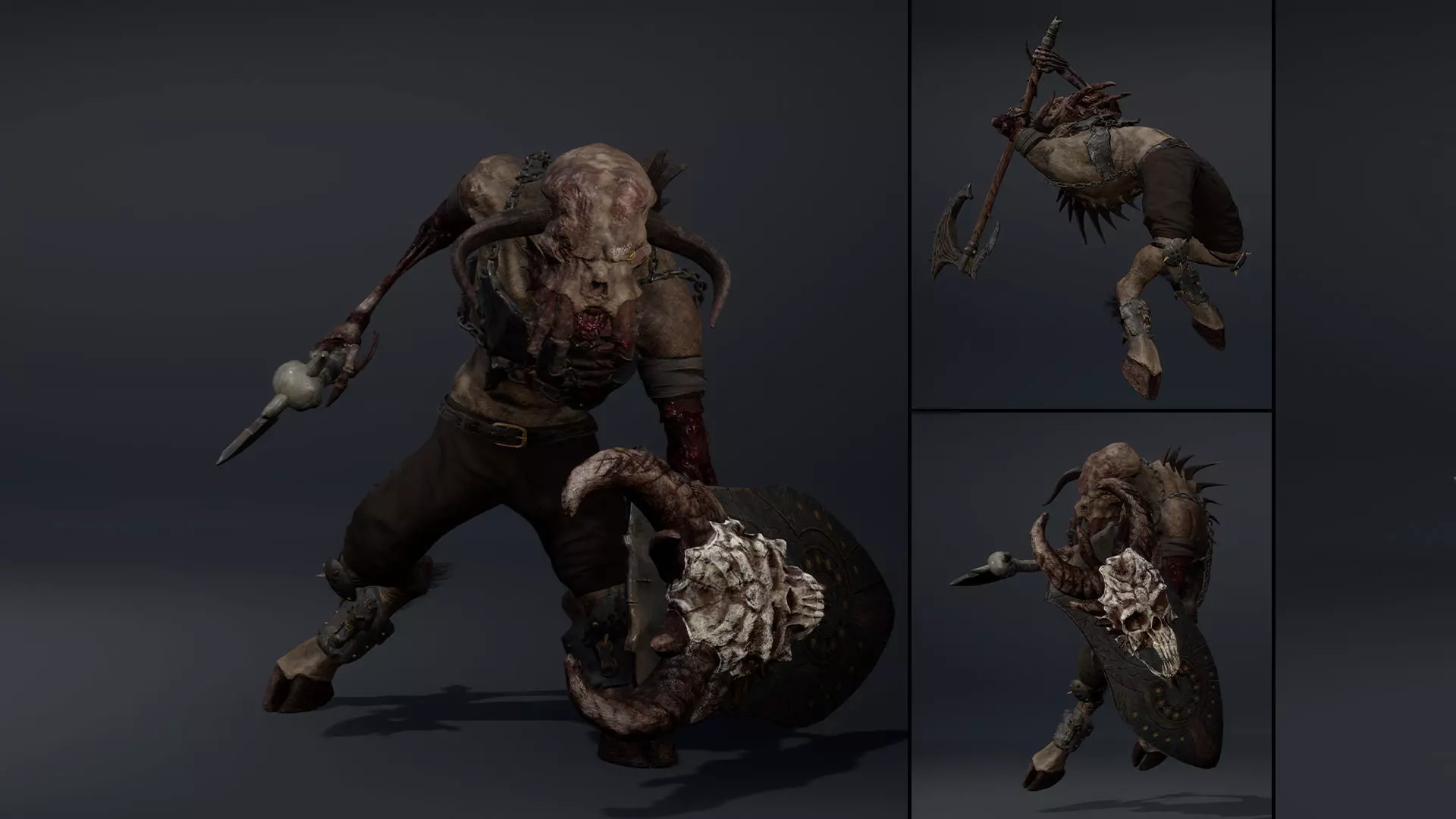 Obsidian Brutal Damaged Low-poly 3D model
