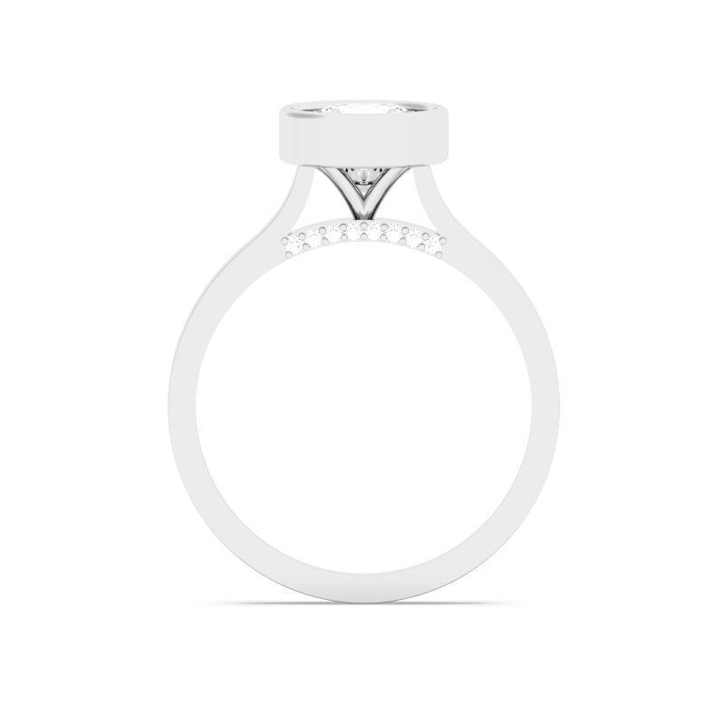 Round Diamond Bezel Setting Solitaire Diamond Ring 3D print model_10