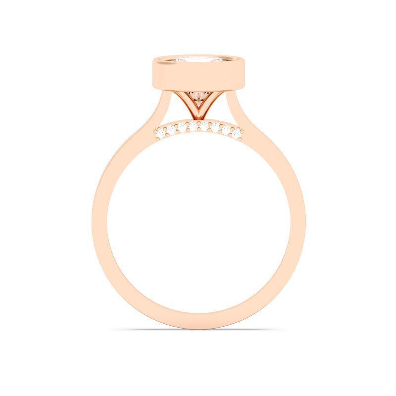 Round Diamond Bezel Setting Solitaire Diamond Ring 3D print model_6