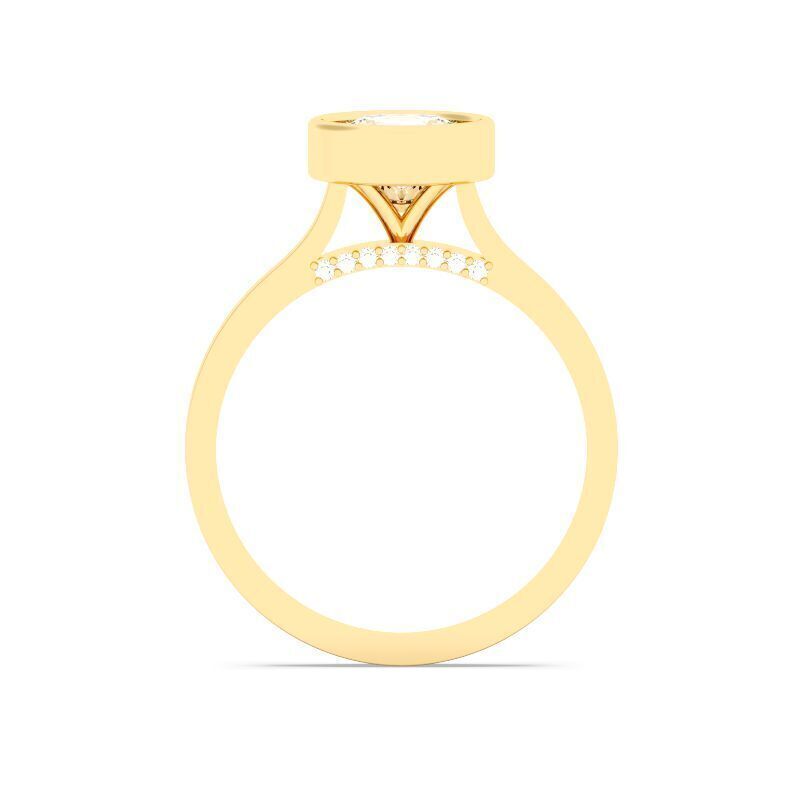 Round Diamond Bezel Setting Solitaire Diamond Ring 3D print model_2