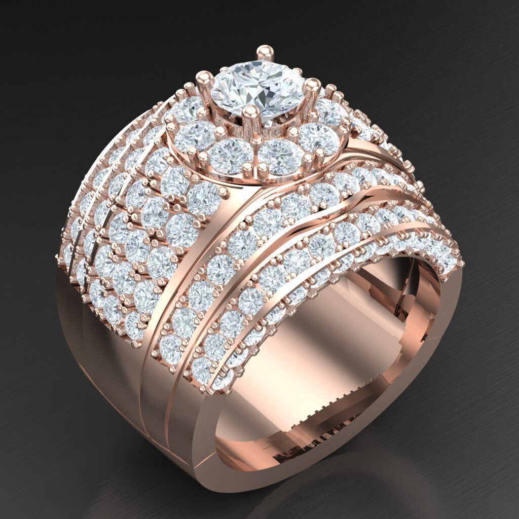 Elite Men Rings Collection 4MR084 3D print model_7