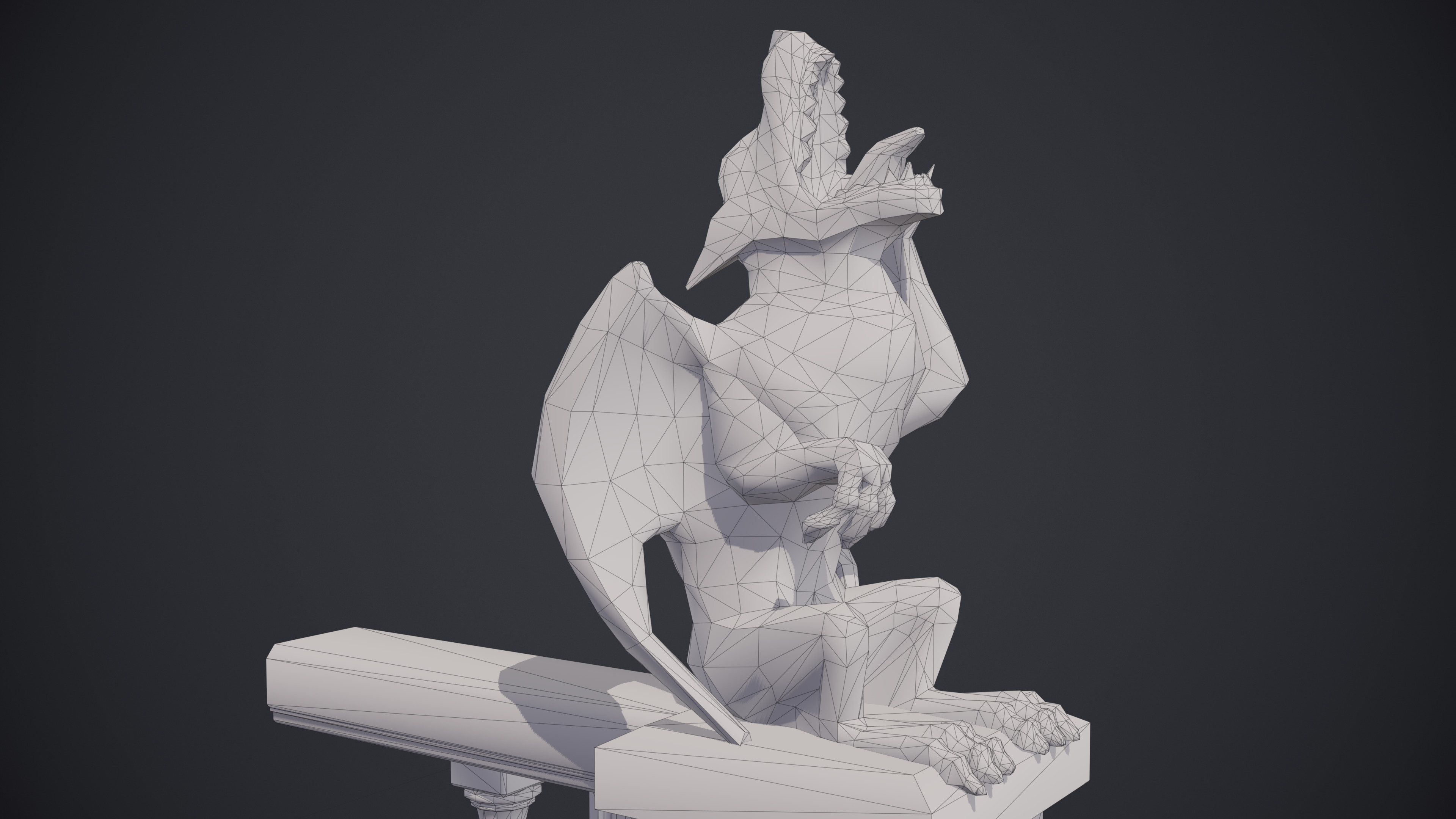 Gargoyle Statue Massandra Low-poly 3D model_10