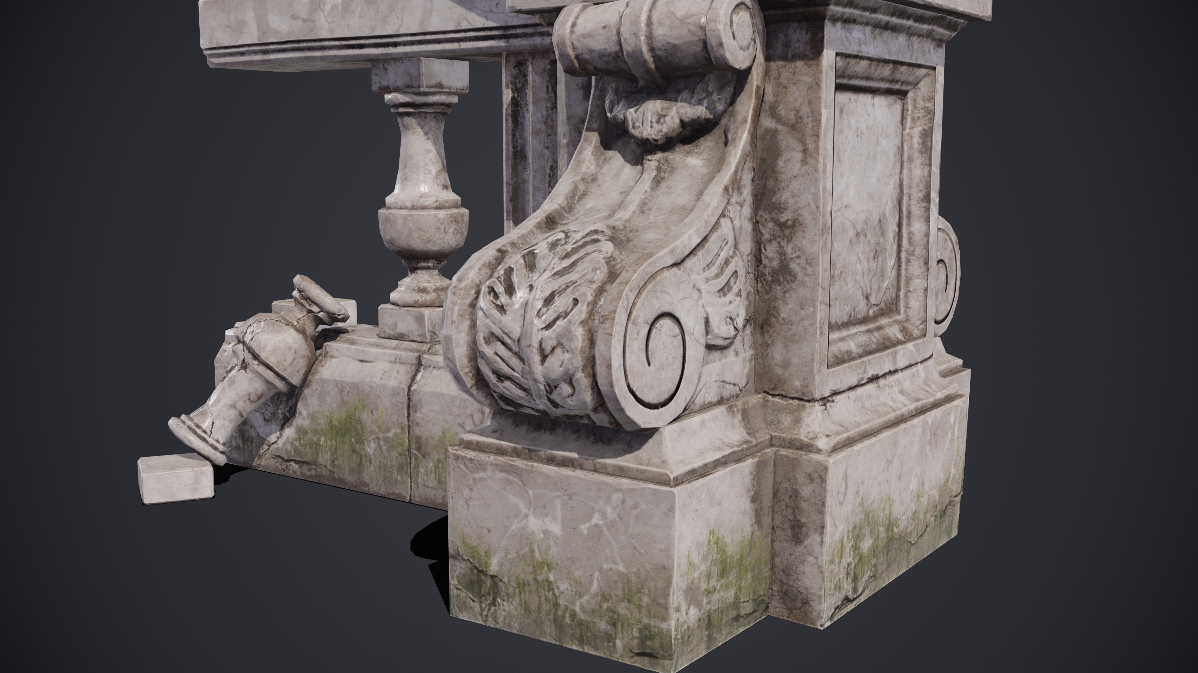 Gargoyle Statue Massandra Low-poly 3D model_8