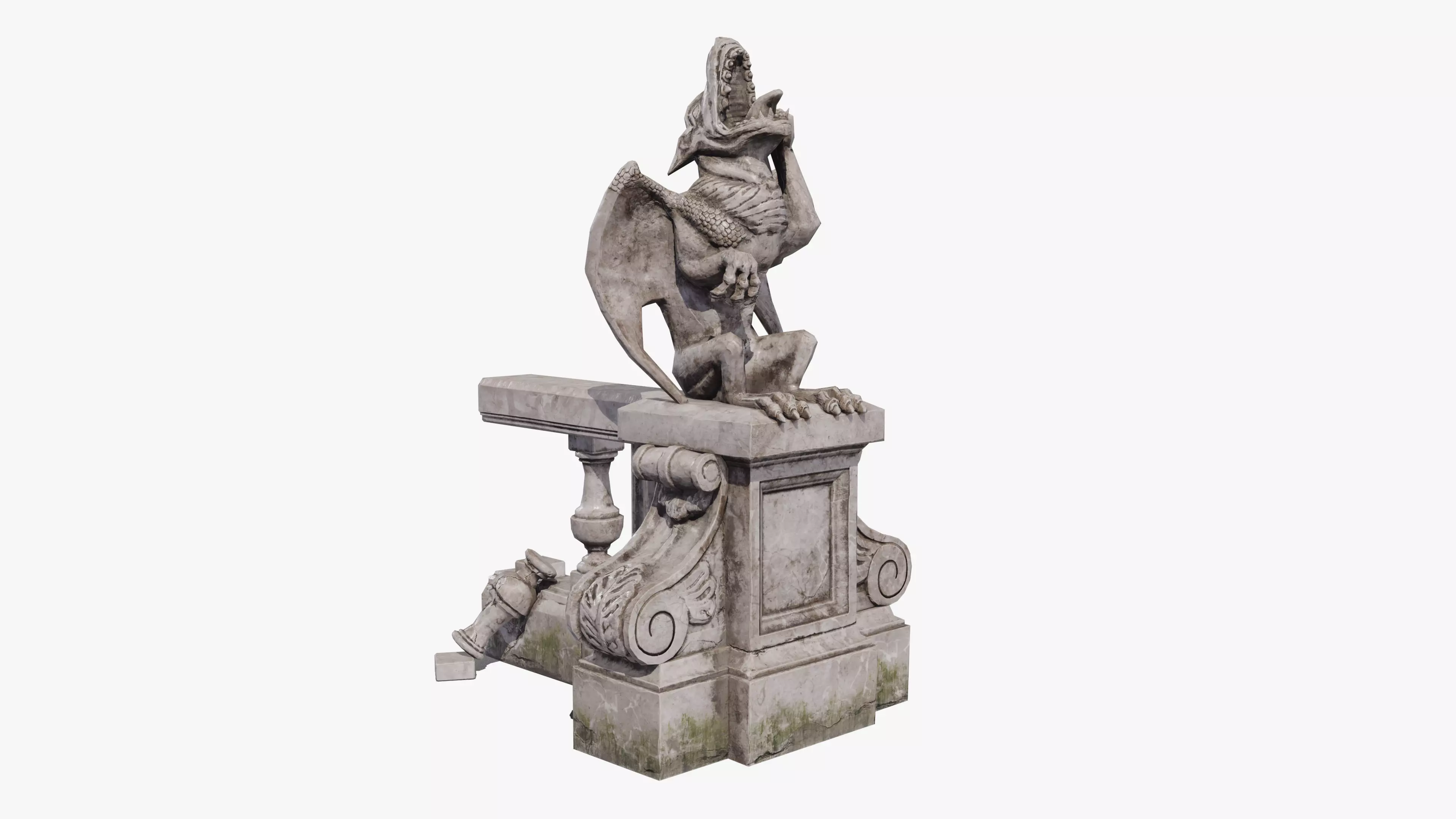 Gargoyle Statue Massandra Low-poly 3D model_0
