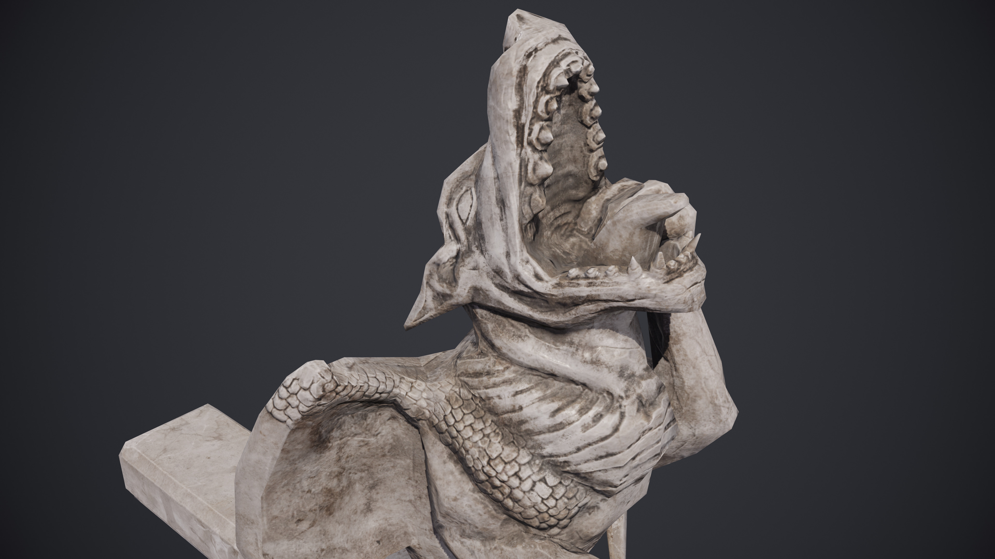 Gargoyle Statue Massandra Low-poly 3D model_6