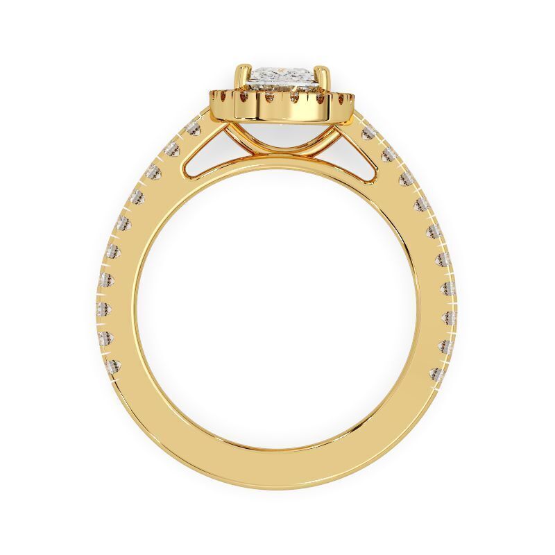 Cushion Cut Diamond Ring 3D print model_3