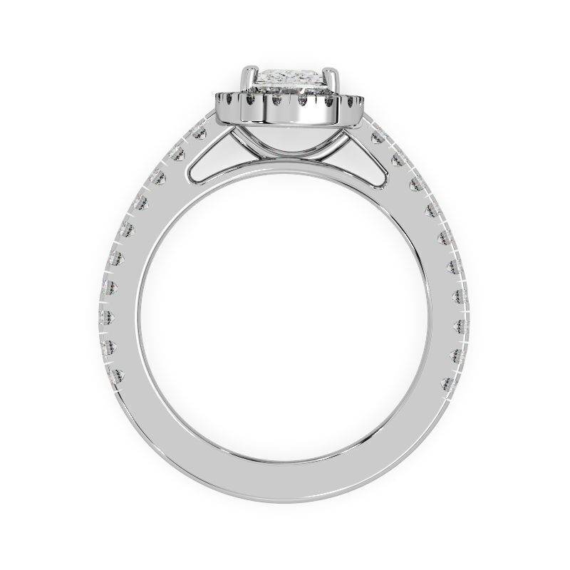 Cushion Cut Diamond Ring 3D print model_10