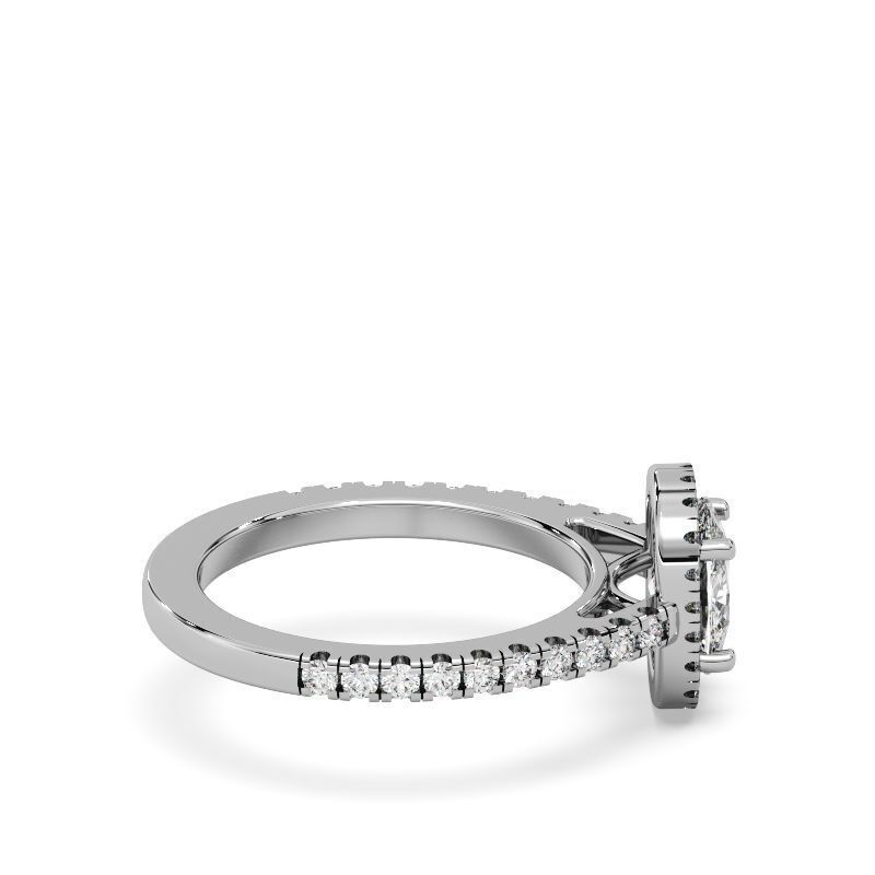 Cushion Cut Diamond Ring 3D print model_11