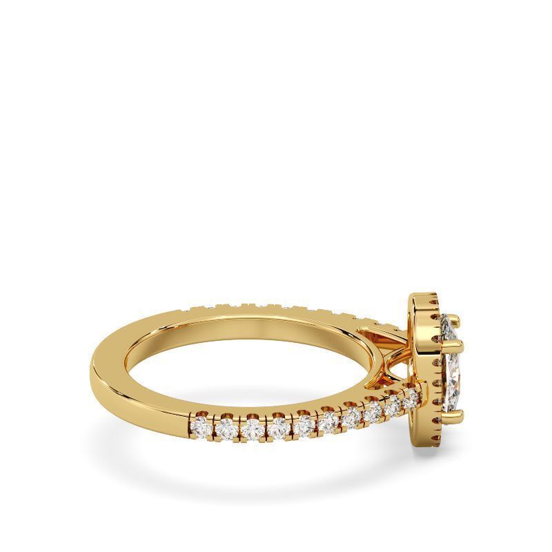 Cushion Cut Diamond Ring 3D print model_2