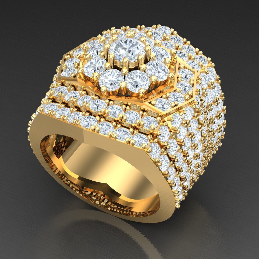 Elite Men Rings Collection 4MR083 3D print model_8