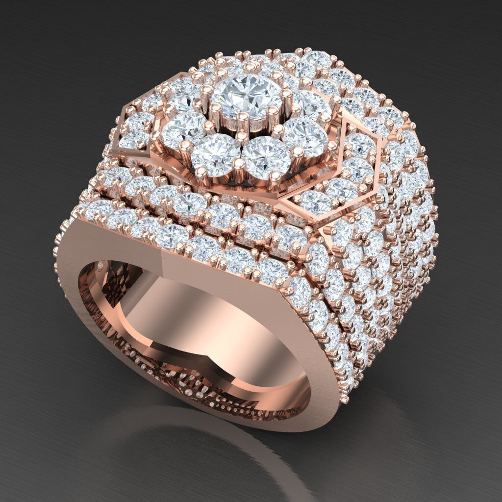 Elite Men Rings Collection 4MR083 3D print model_5