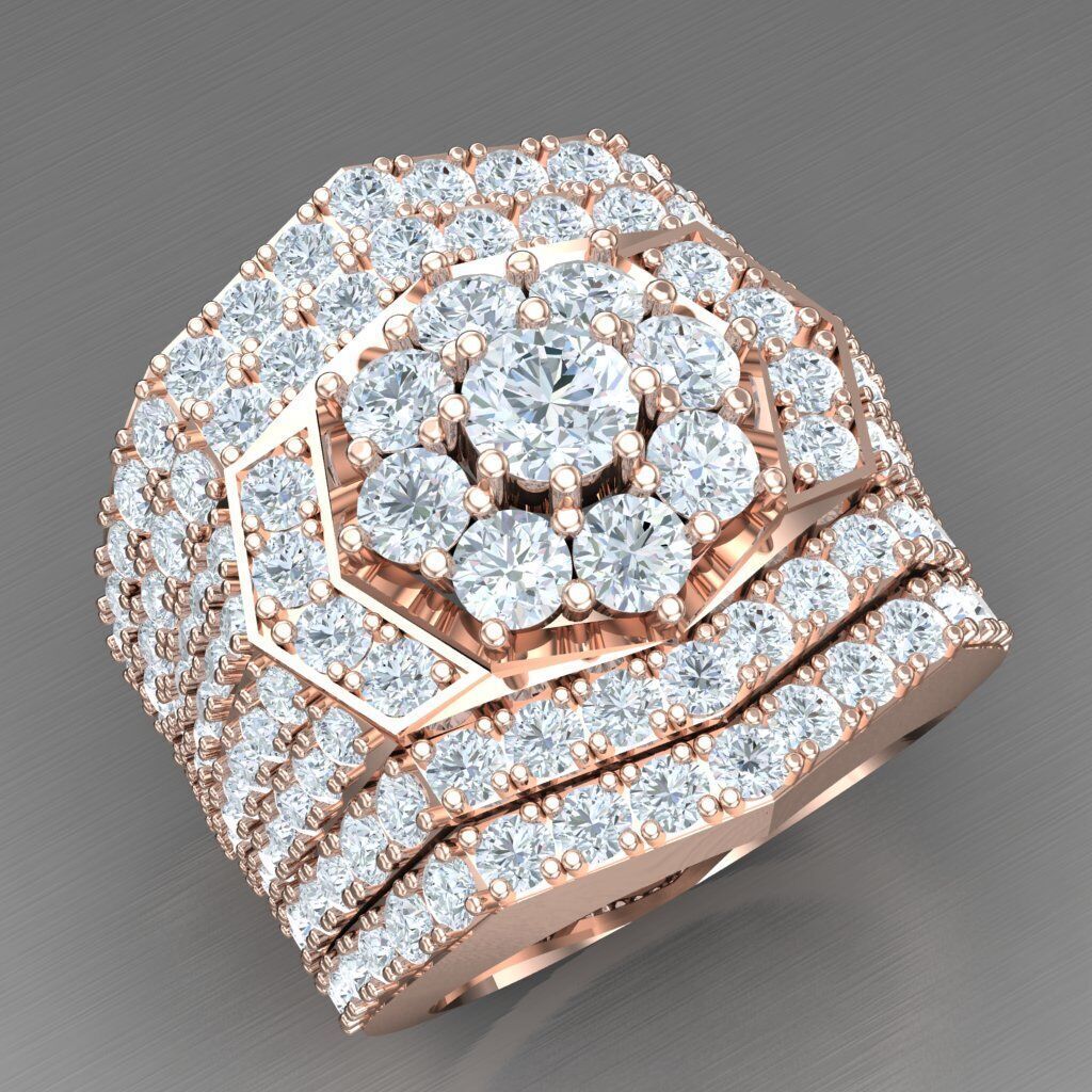 Elite Men Rings Collection 4MR083 3D print model_11