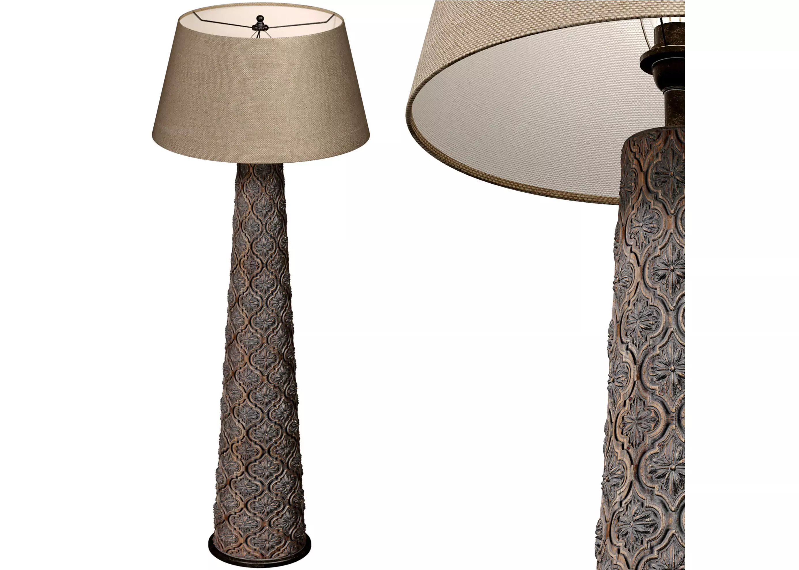 Large Floor lamp in oriental style Torchere Morocco Arabic 3D model_0