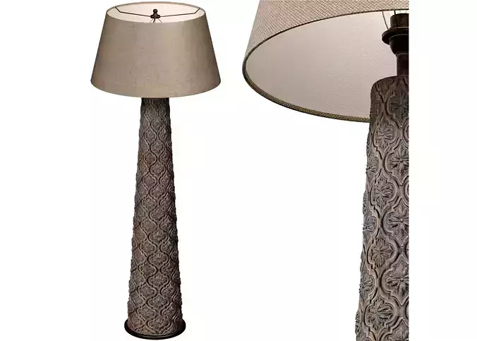 Large Floor lamp in oriental style Torchere Morocco Arabic  3D model