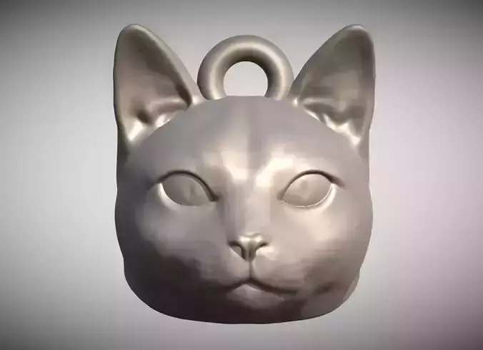 Bengal Cat head key ring for 3D printing