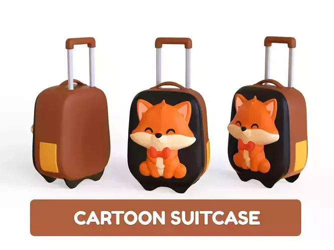 Low Poly - Suitcase Fox Low-poly 3D model