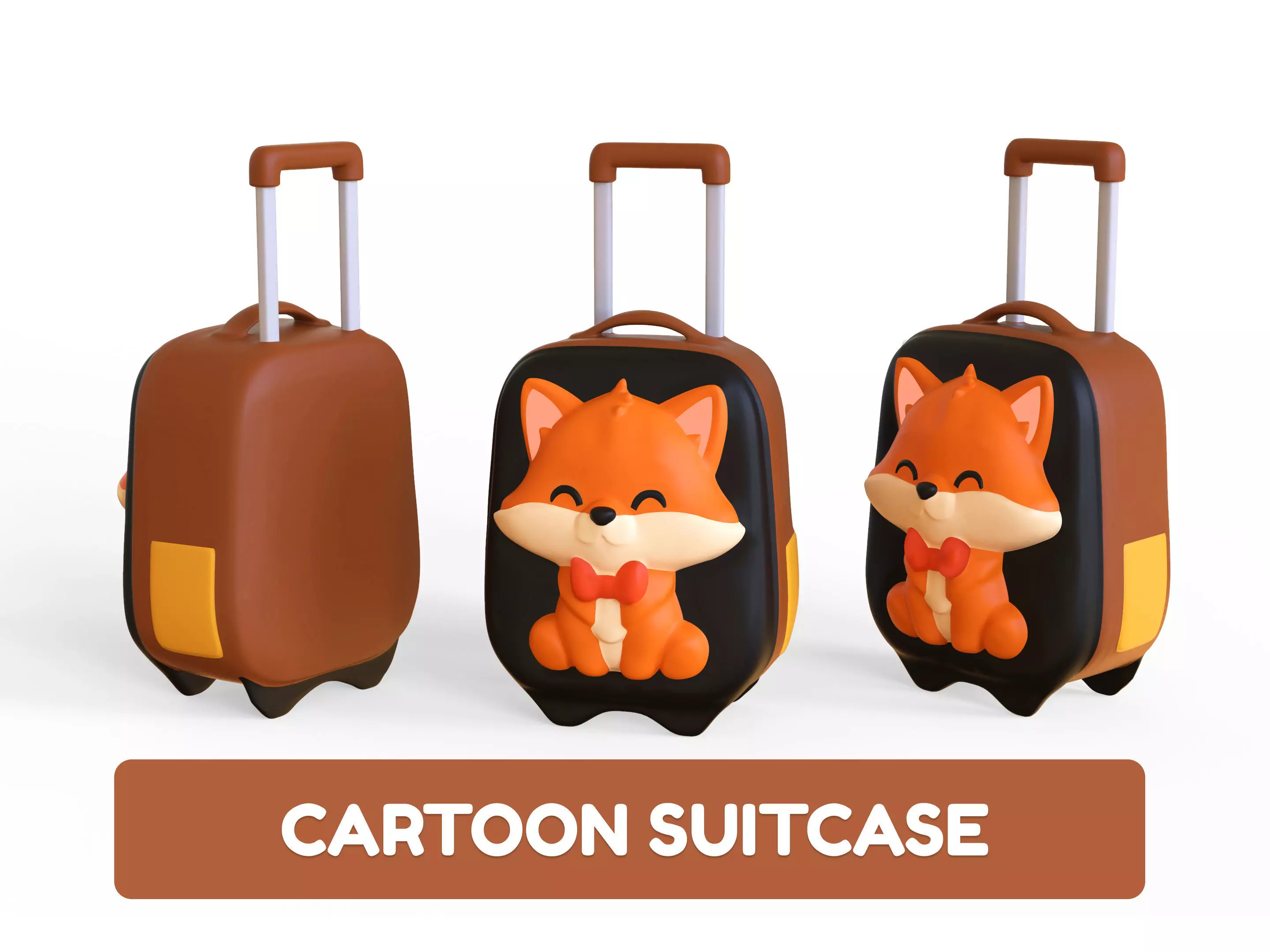 Low Poly - Suitcase Fox Low-poly 3D model_0