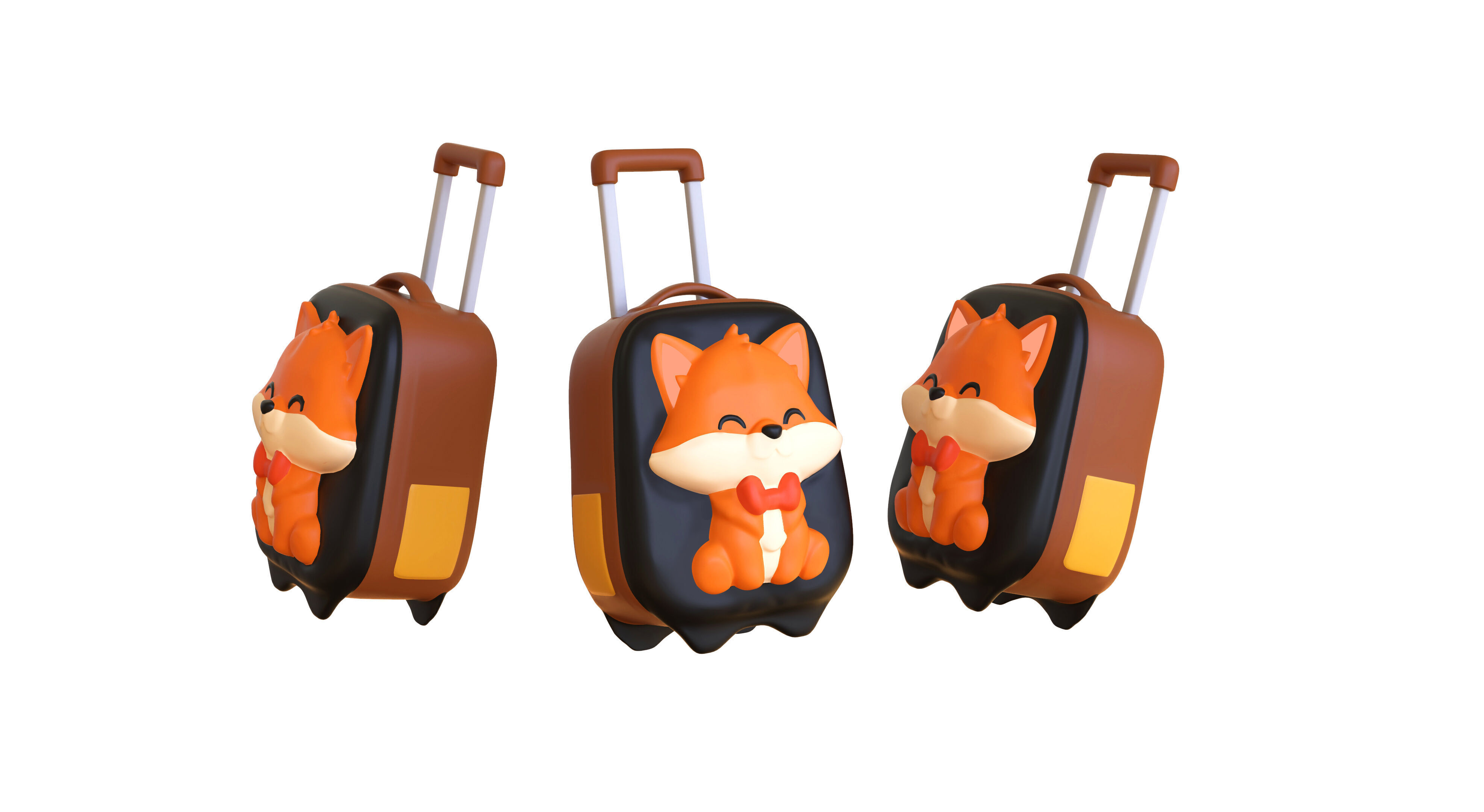 Low Poly - Suitcase Fox Low-poly 3D model_7