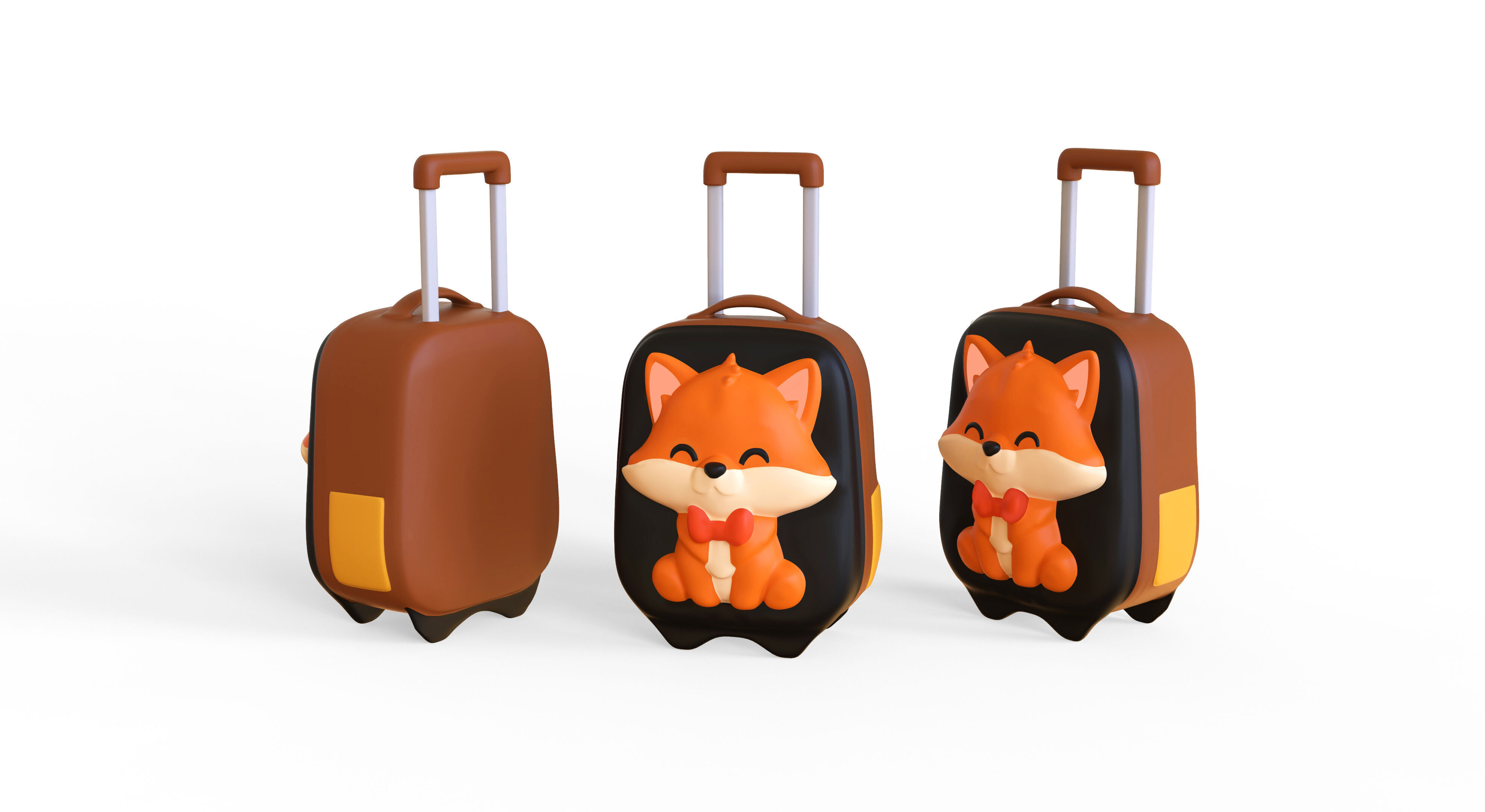 Low Poly - Suitcase Fox Low-poly 3D model_1