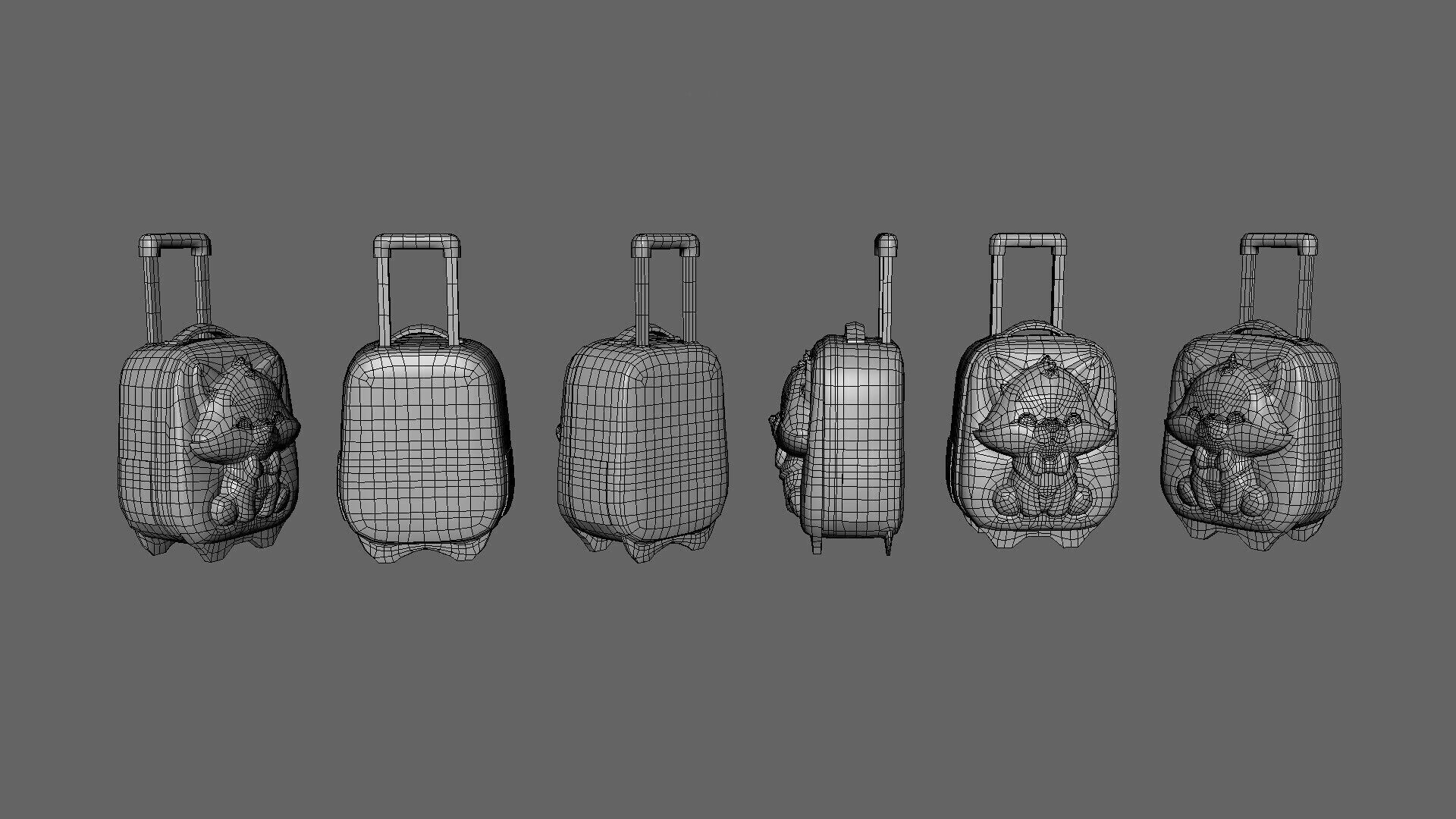 Low Poly - Suitcase Fox Low-poly 3D model_9