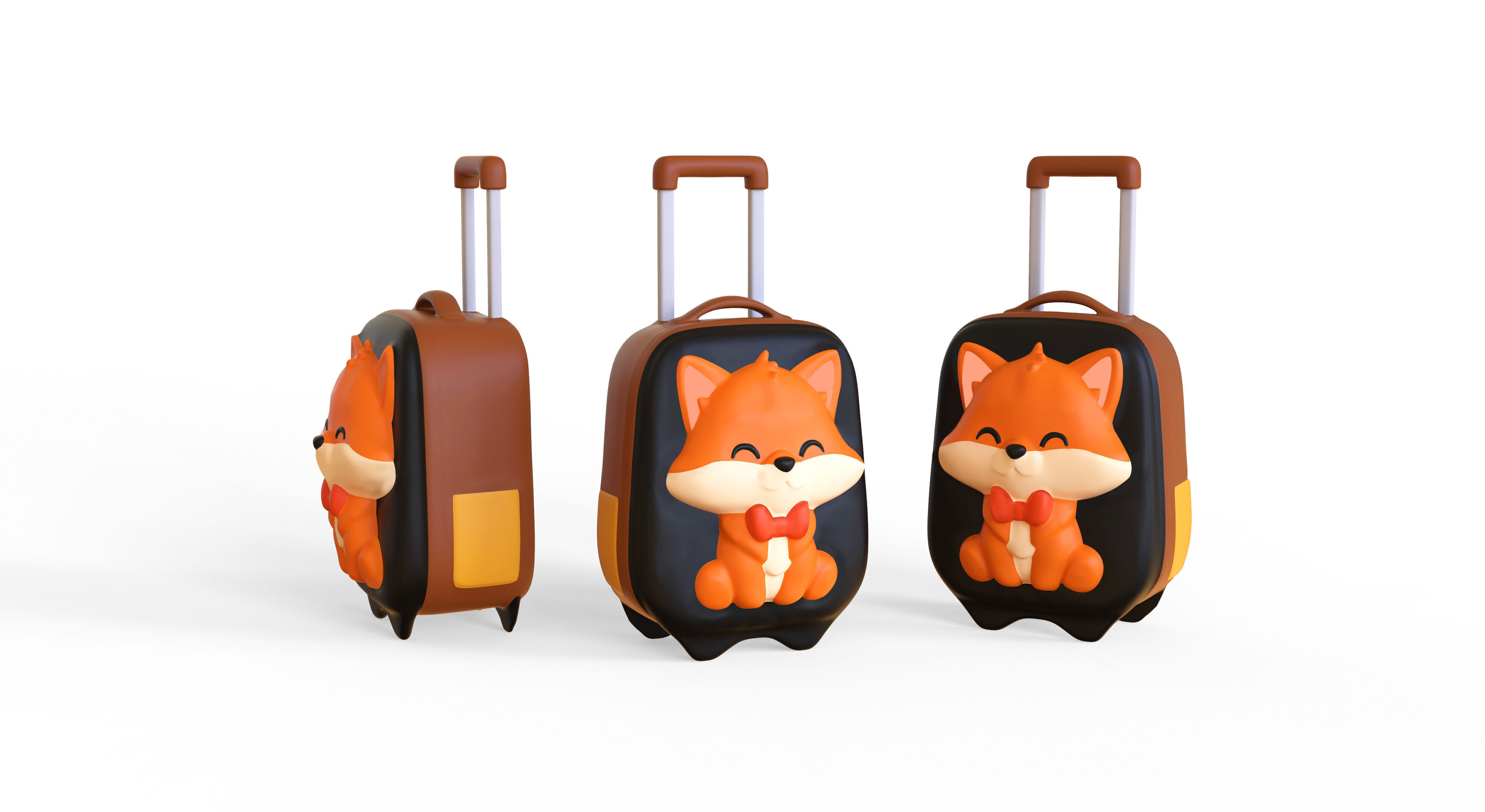 Low Poly - Suitcase Fox Low-poly 3D model_2