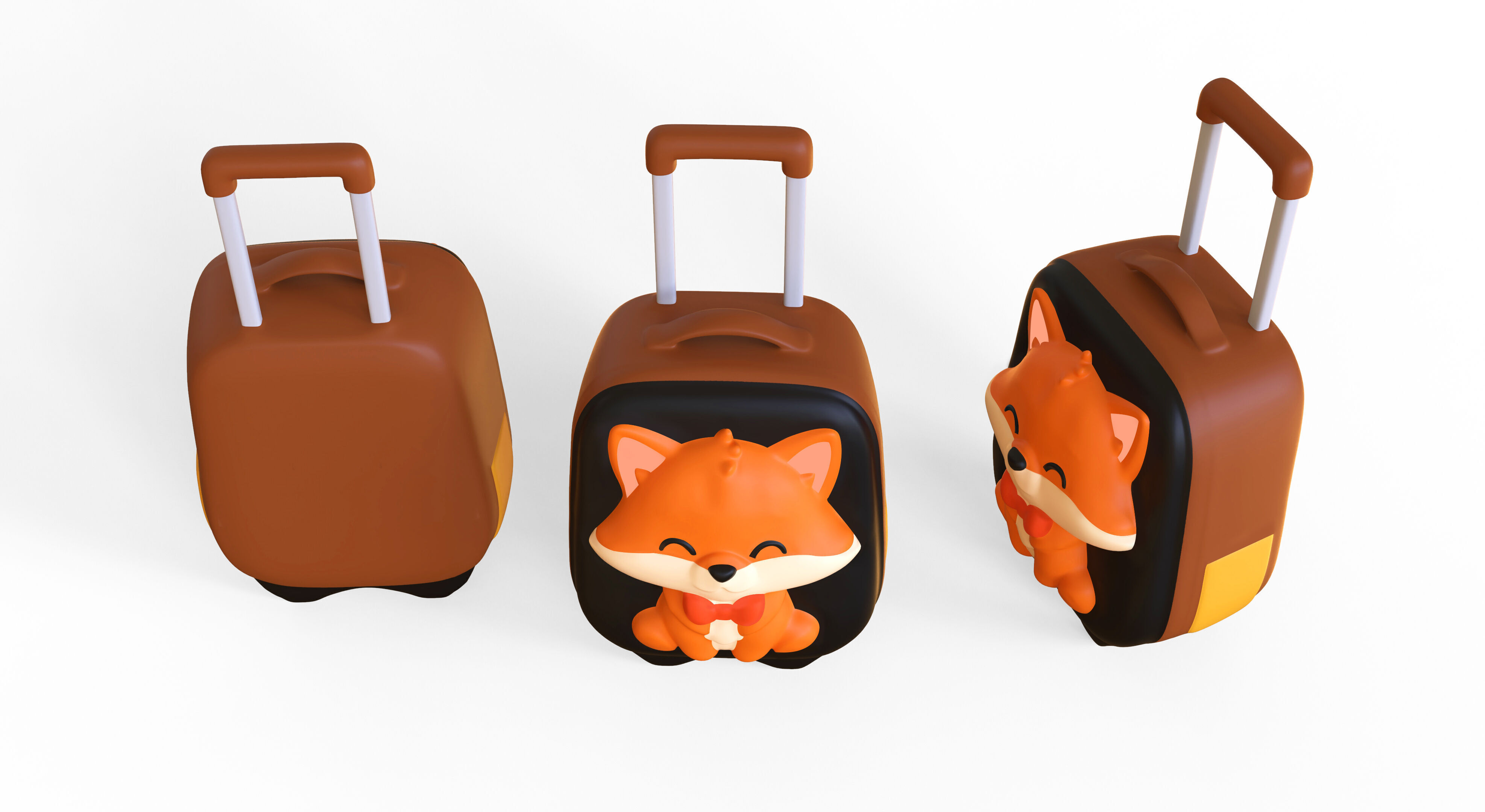 Low Poly - Suitcase Fox Low-poly 3D model_3
