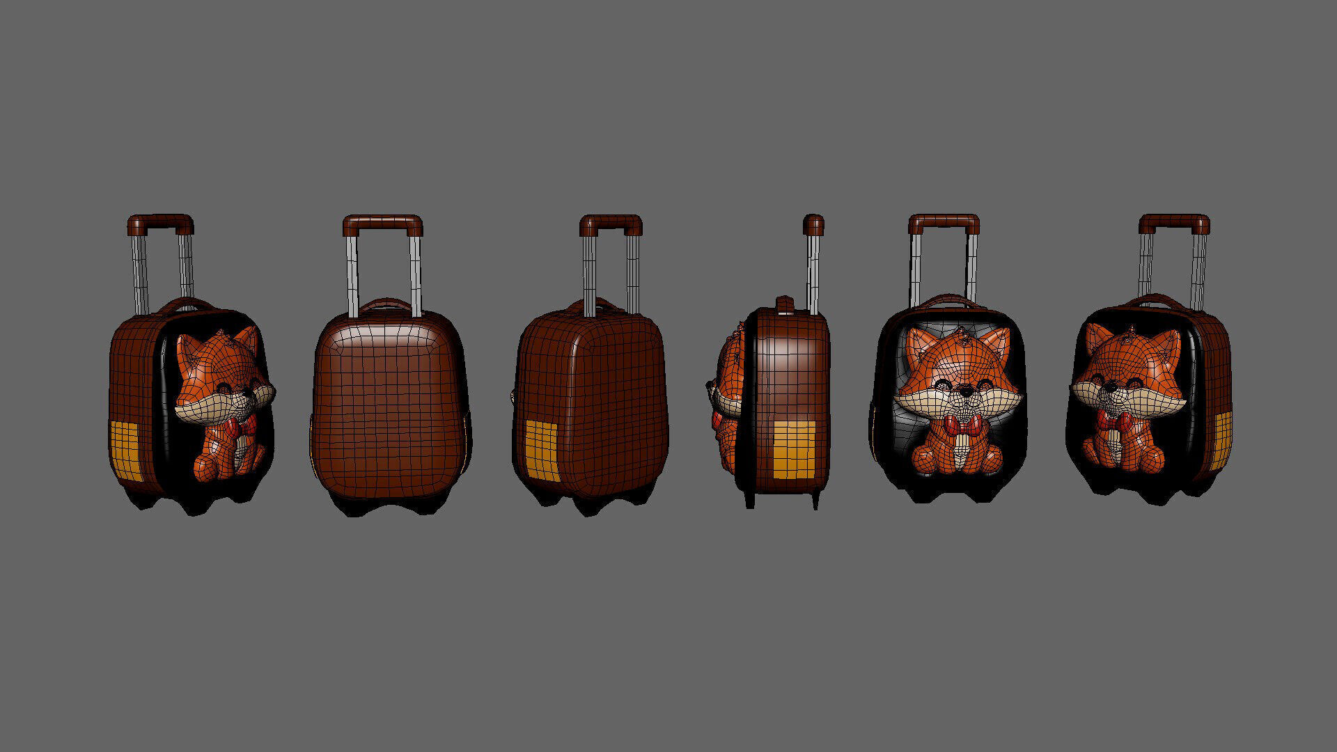 Low Poly - Suitcase Fox Low-poly 3D model_10