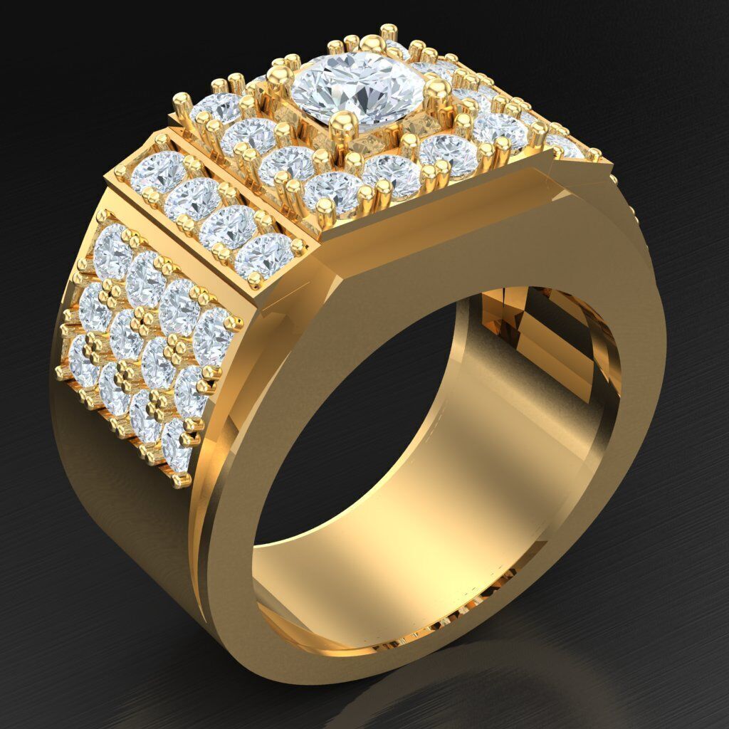 Elite Men Rings Collection 4MR077 3D print model_2