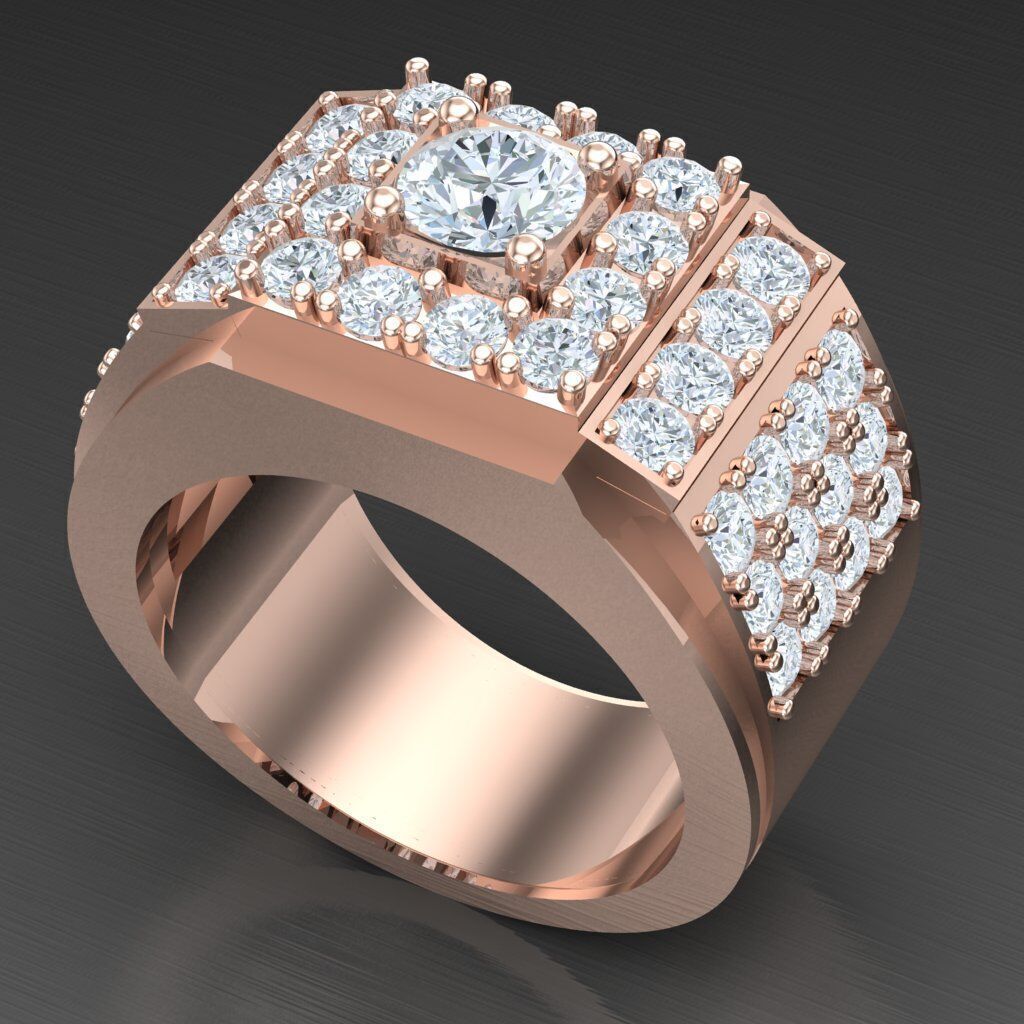 Elite Men Rings Collection 4MR077 3D print model_5