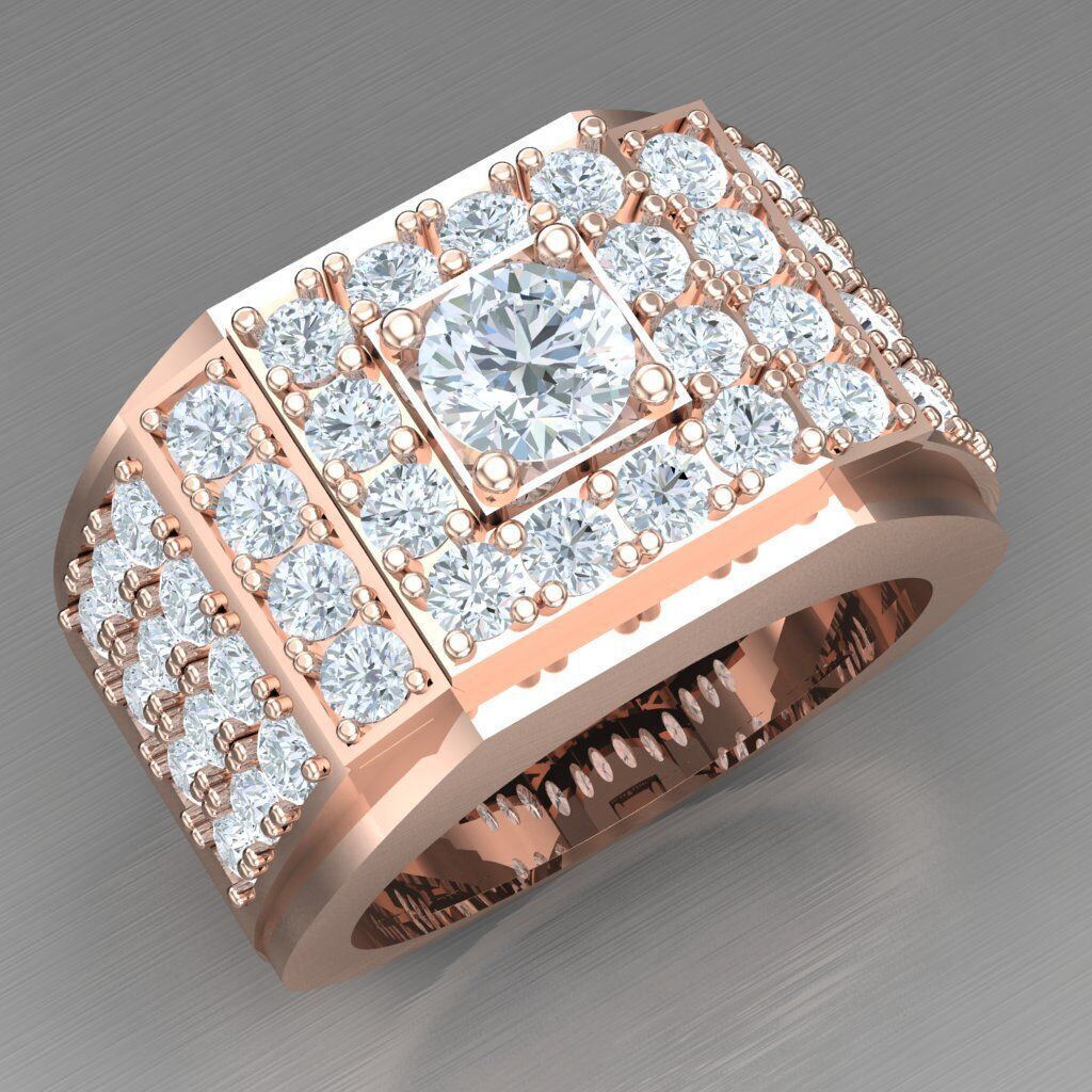 Elite Men Rings Collection 4MR077 3D print model_11