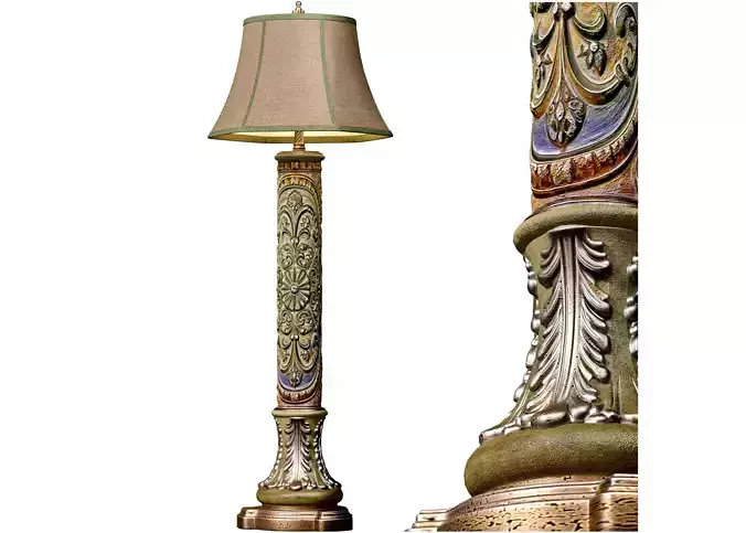 Floor lamp in oriental style Oriental Arabic Copper Torchere 3D model