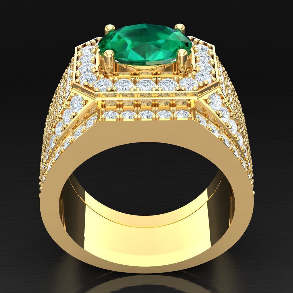 Elite Men Rings Collection 4MR076 3D print model_4