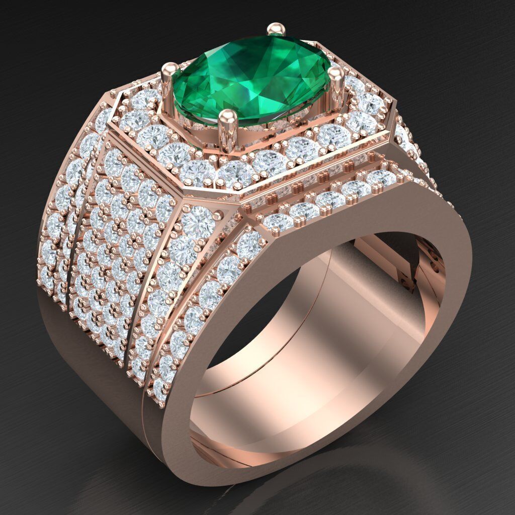 Elite Men Rings Collection 4MR076 3D print model_7