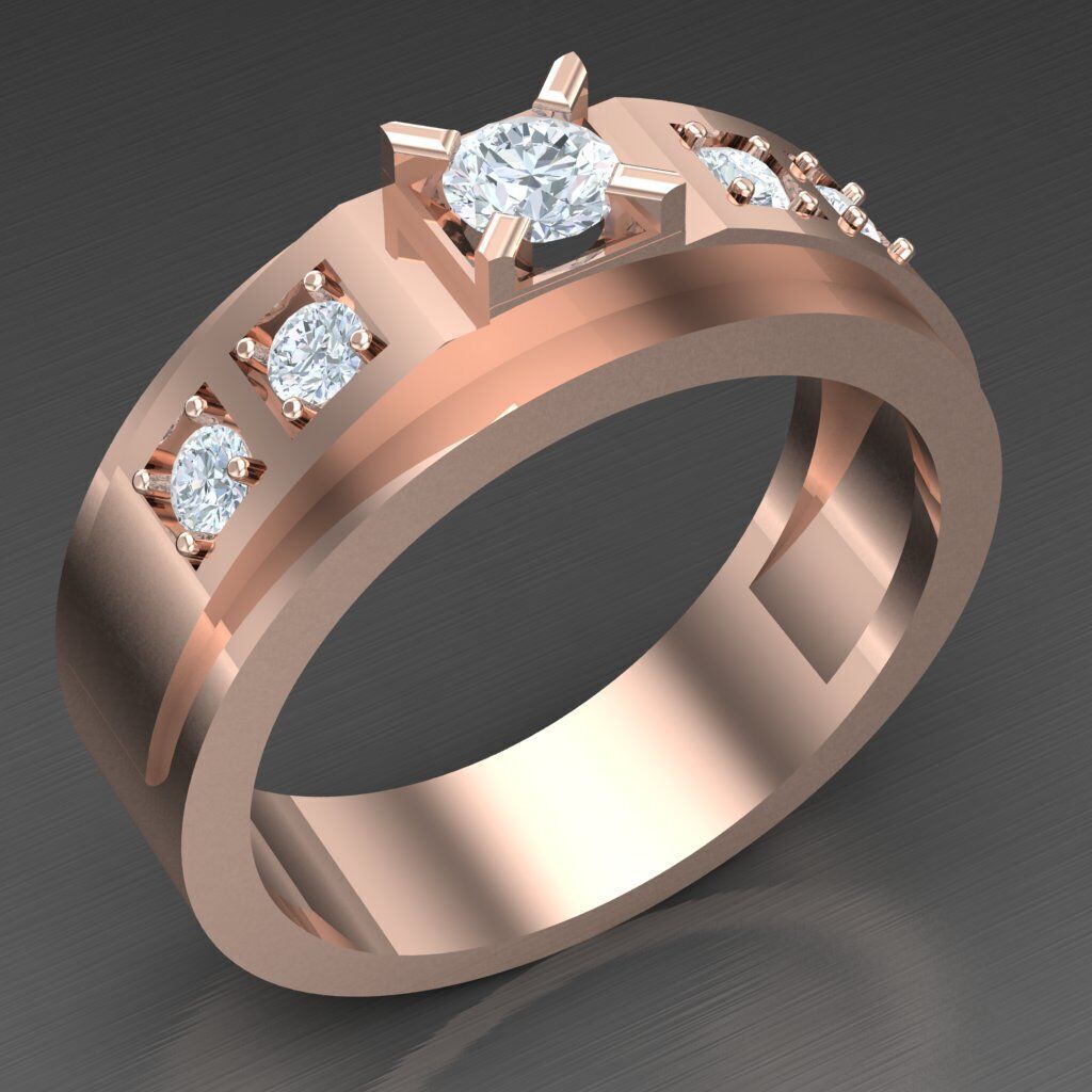 Elite Men Rings Collection 4MR075 3D print model_7