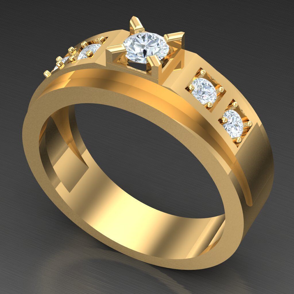 Elite Men Rings Collection 4MR075 3D print model_8