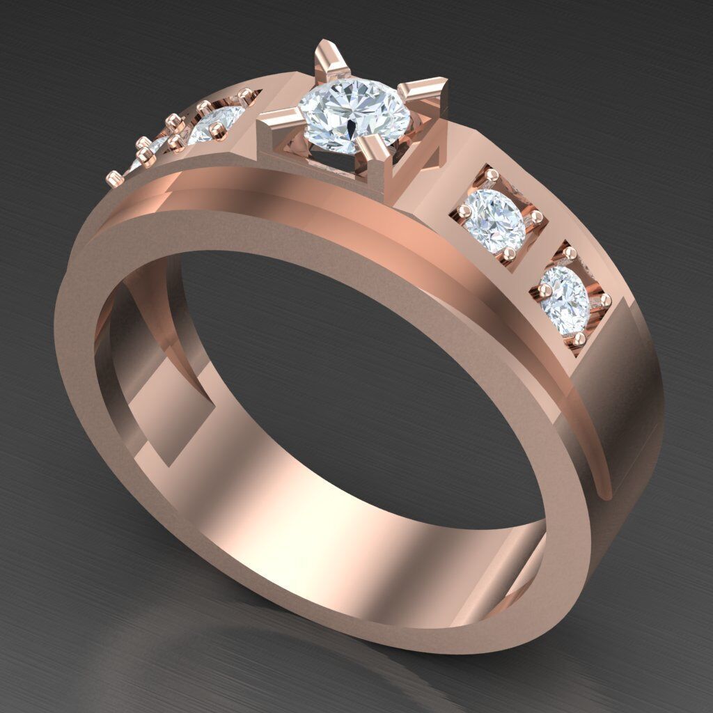 Elite Men Rings Collection 4MR075 3D print model_5