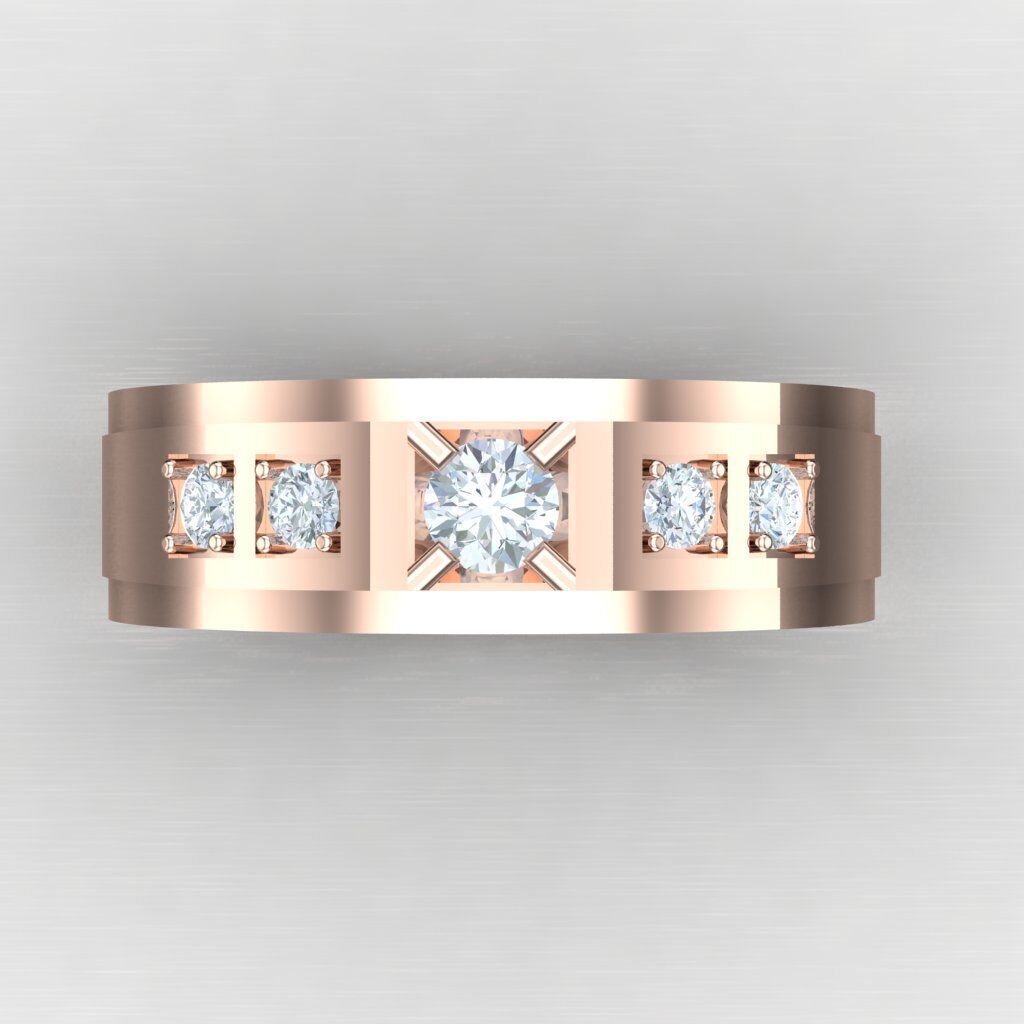 Elite Men Rings Collection 4MR075 3D print model_9