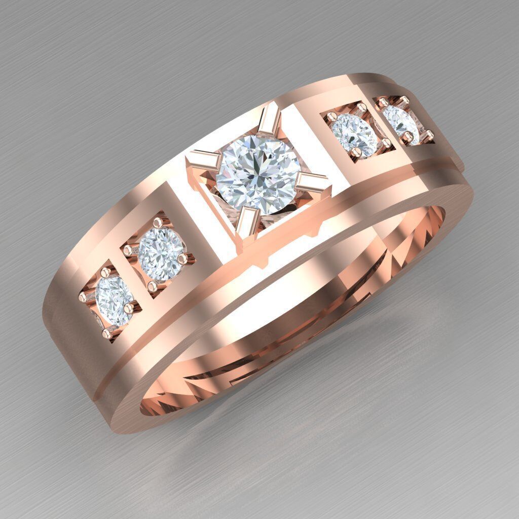 Elite Men Rings Collection 4MR075 3D print model_11