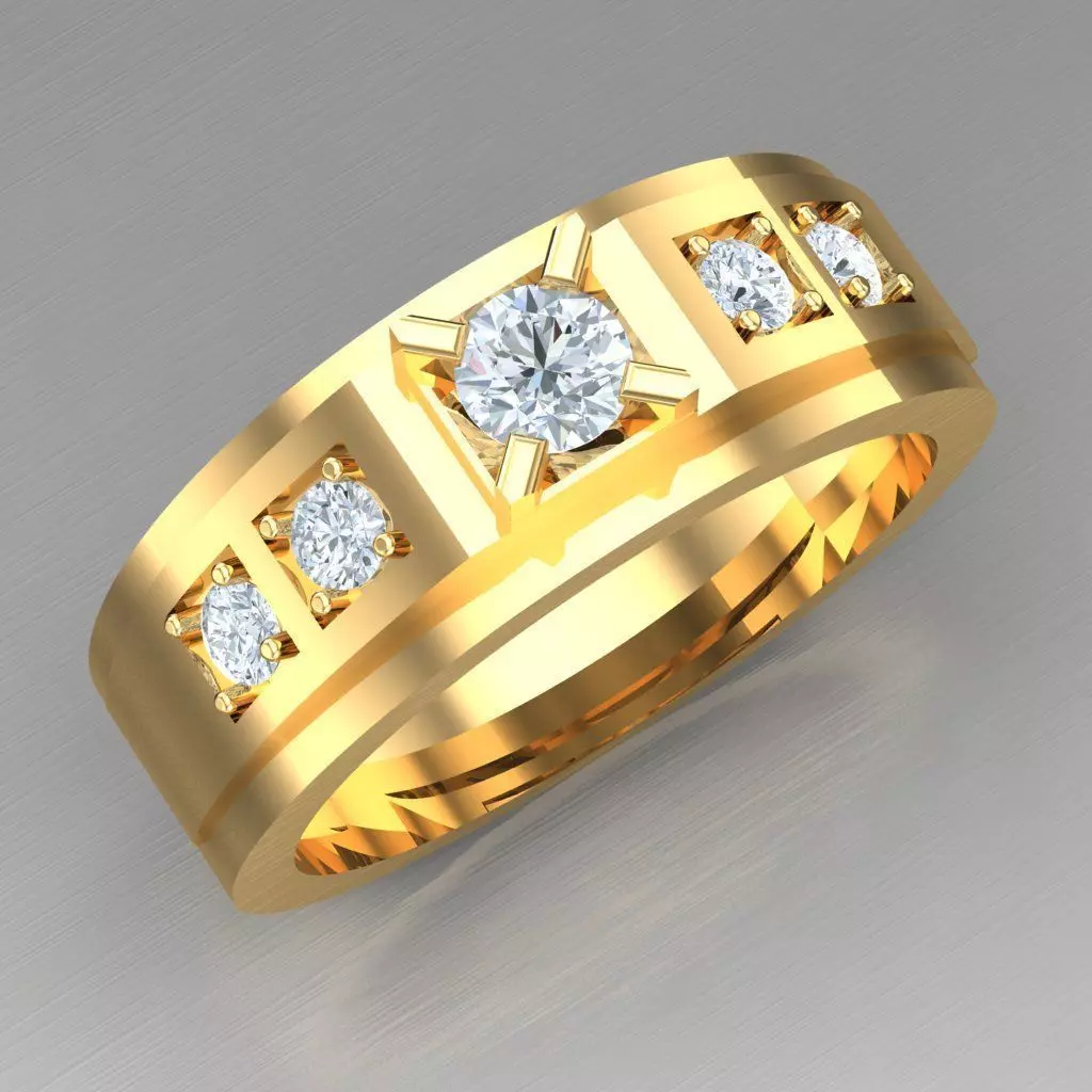 Elite Men Rings Collection 4MR075 3D print model_0