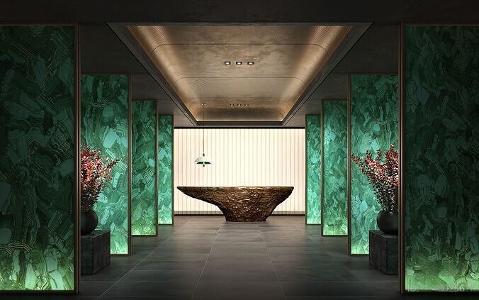Modern hotel corridor 3D model
