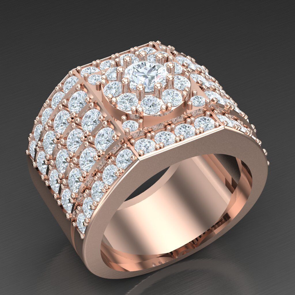 Elite Men Rings Collection 4MR069 3D print model_7