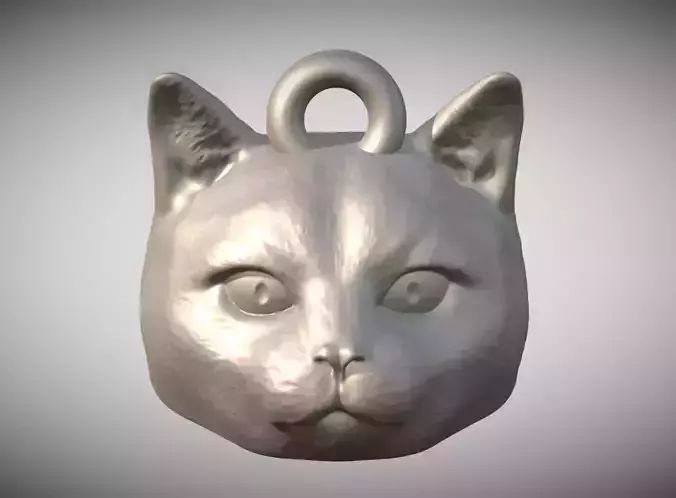  Domestic Shorthair Cat dog head key ring for 3D printing