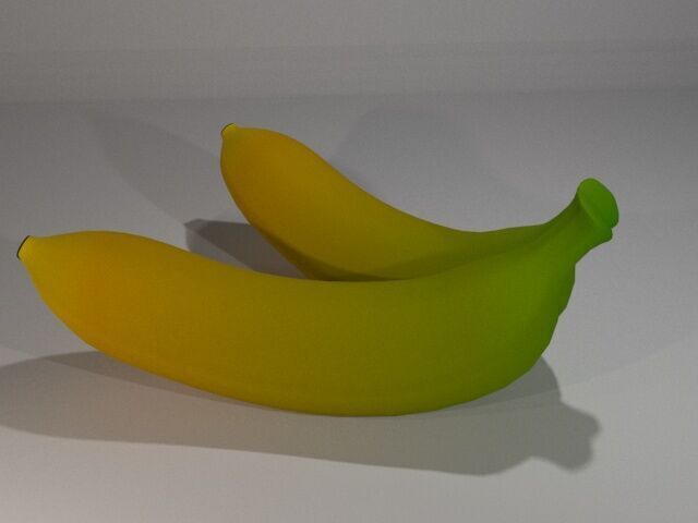 Carambola with Banana Low-poly 3D model_4