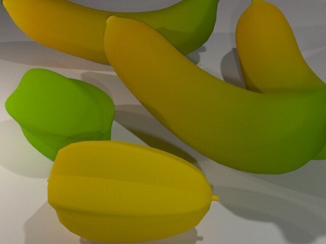 Carambola with Banana Low-poly 3D model_2