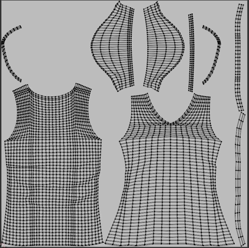 Female T-Shirt 01 Dark Red Low-poly 3D model_13