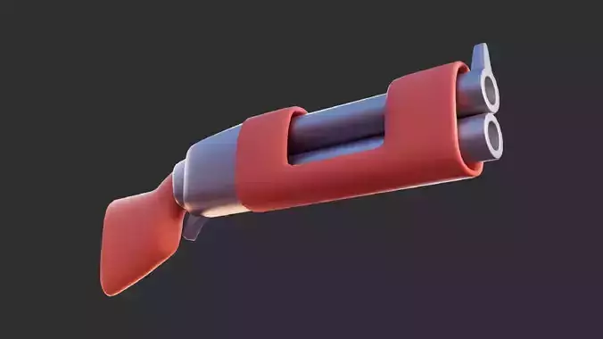 Low Poly Stylized Assault Rifle