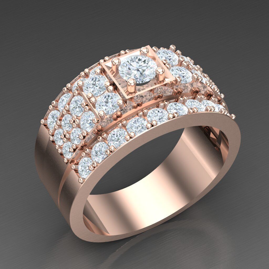 Elite Men Rings Collection 4MR054 3D print model_7