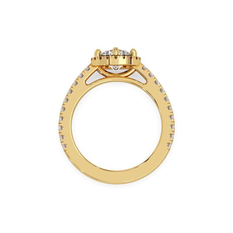 Round Cut Diamond Ring 3D print model_1